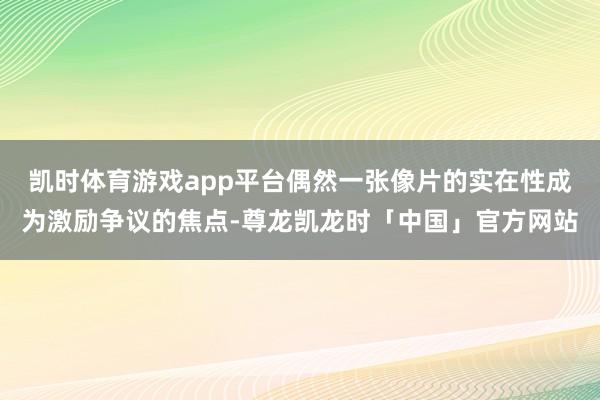 凯时体育游戏app平台偶然一张像片的实在性成为激励争议的焦点-尊龙凯龙时「中国」官方网站