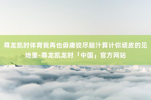 尊龙凯时体育我再也毋庸狡尽脑汁算计你顽皮的见地里-尊龙凯龙时「中国」官方网站