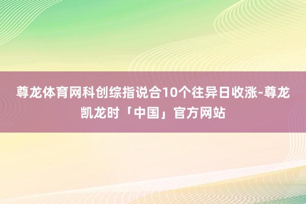 尊龙体育网科创综指说合10个往异日收涨-尊龙凯龙时「中国」官方网站