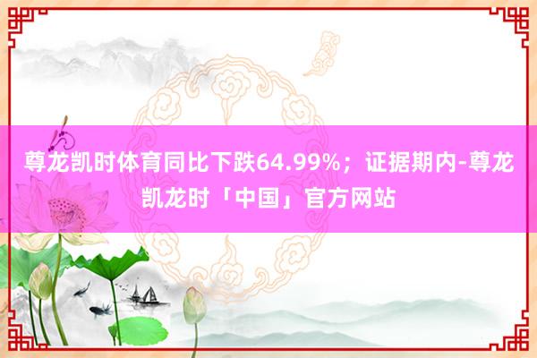 尊龙凯时体育同比下跌64.99%；证据期内-尊龙凯龙时「中国」官方网站