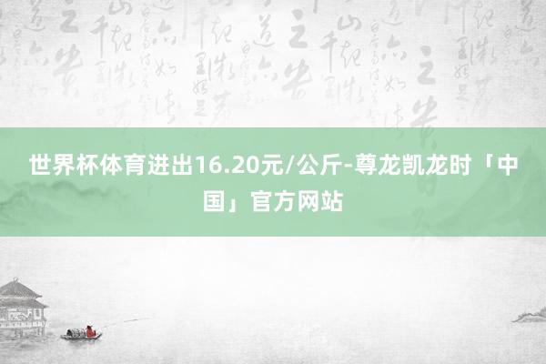 世界杯体育进出16.20元/公斤-尊龙凯龙时「中国」官方网站