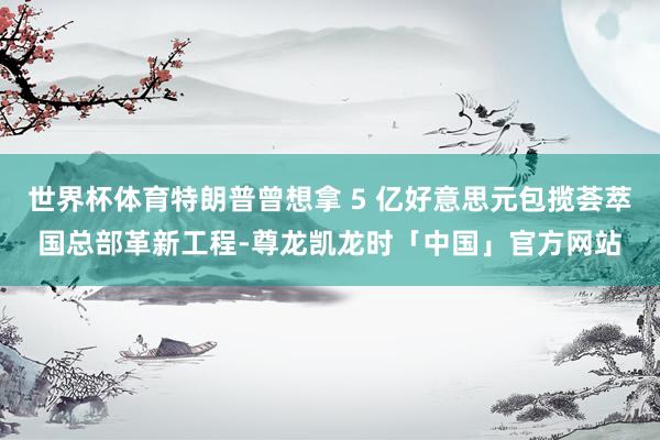 世界杯体育特朗普曾想拿 5 亿好意思元包揽荟萃国总部革新工程-尊龙凯龙时「中国」官方网站