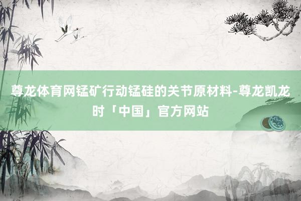 尊龙体育网锰矿行动锰硅的关节原材料-尊龙凯龙时「中国」官方网站