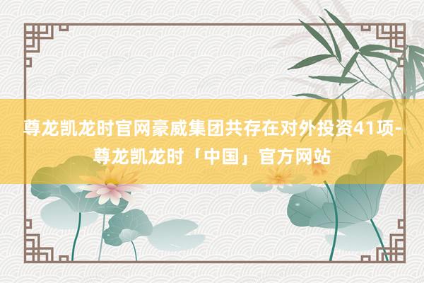 尊龙凯龙时官网豪威集团共存在对外投资41项-尊龙凯龙时「中国」官方网站