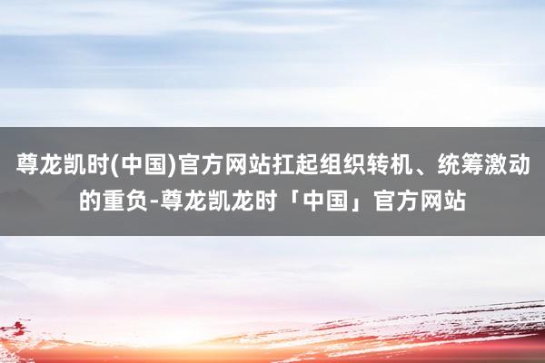 尊龙凯时(中国)官方网站扛起组织转机、统筹激动的重负-尊龙凯龙时「中国」官方网站