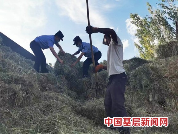 金秋时节打草忙 民警助力真情怀